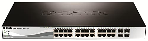 D-Link DES-1210-28P Switch Smart Web Manageable 28 Ports Ethernet 10/100mbps avec POE- Idéal pour Entreprise Administration et Réseaux Gérés