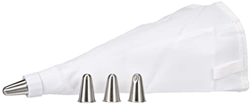 Lacor 68972 - Juego 4 Boquillas Acero Inoxidable + Manga Respostera 24cm | En acero inoxidable, listo para el uso diario en cocina; ideal para cocina profesional y uso diario en casa, de gran utilidad