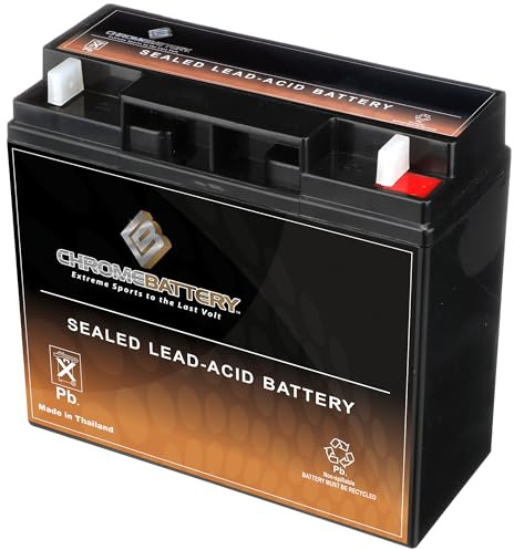 CB CHROMEBATTERY 12V 21Ah SLA Battery – T3 Nut & Bolt Terminal – Deep Cycle Design Rechargeable Power for Alarms, Scooters, Toys & More – Maintenance-Free Sealed Lead Acid
