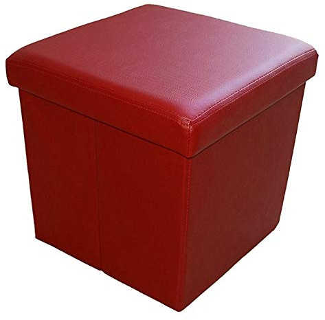 Style home Sitzhocker mit Stauraum faltbar 38x38x38cm Kunstleder 3R-Rot