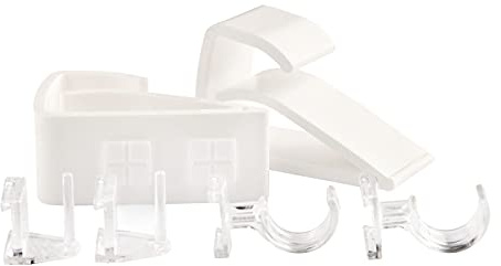 Ventanara® Klemmhalter Vitragenstange Scheibenstange Gardinenstangen ohne Bohren Weiß 2er Ser