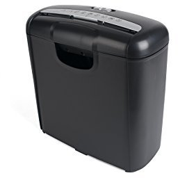 Pavo 8008506 Premium Aktenvernichter bis zu 6 Blatt, Streifenschnitt, Kreditkart-Schredder inklusive Papierkorb, 10 L, schwarz