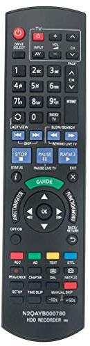 N2QAYB000780 Remote Control Replacement for Panasonic HDD DVD IR6 Recorder | DMR-HW120EBK DMR-HWT230EB DMR-HWT130EB DMR-PWT500EC DMR-PWT530EB DMR-HWT130
