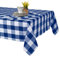 Tischdecke 140x240 - Robustes Tischtuch aus Baumwolle - Hochwertige Tischdecke blau kariert - Table Cloth - Waschbare Stofftischdecke mit 220g/m²