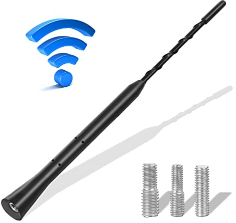 Autoantenne Universal Kfz Antenne Geeignet für alle Autos, 23cm Dachantenne Autoradio Antenne Auto Radio Antenne Ersatzantennenstab für Hochwertigem FM/AM/DAB Empfang Stabantenne, DREI Adapter