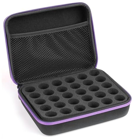 Orssmigs 30 Botellas Caja Aceites Esenciales EVA Bolsa Transporte Aceites Esenciales Caja de Viaje de Aceite Esencial Bolsa de Aceite Esencial Portátil para Aceites Esenciales 5ml 10ml 15ml
