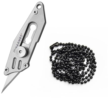 Exacto Cutter Profesional,Cúter Universal,Cuchillo Utilitario,con Aleación de Titanio TC4 y 5 Cuchillas de Acero SK5,Cuchillo para Cartones,Arte y Manualidades (Chorro de arena)