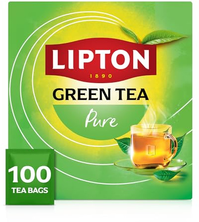 Lipton Sélection Détente Thé Vert Relaxation, Froid ou Chaud, 100 Sachets | Thé vert Grand Format, sachets végétaux, certifié Rainforest Alliance, chaud ou froid