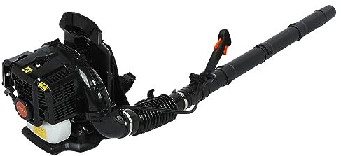 utaxuper Soplador de hojas de mano de 2 tiempos de 52 CC y aspiradora de jardín, motor de gasolina, soplador de hojas de 550 CFM 1.7 HP, soplador inalámbrico negro