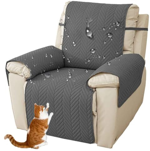 HLTQL Sesselschoner Für Relaxsessel Wasserdicht rutschfest 50cm 200cm, Sesselschoner mit Armlehne, Sessel Überzug Sesselüberwurf Sesselüberwürfe Relaxsessel mit Verstellbaren Riemen(E)