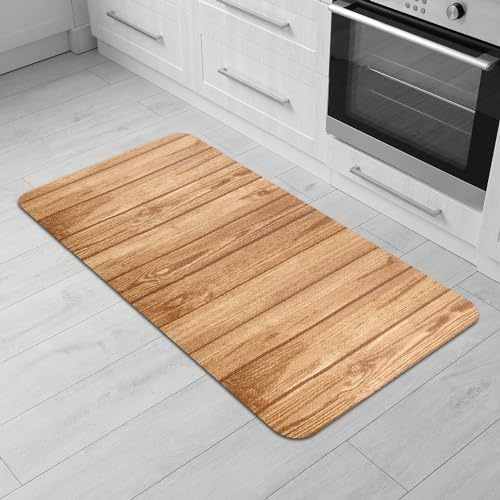 Comart - Tappeto Cucina Malaga - PVC Impermeabile - 55x100 cm Legno Beige