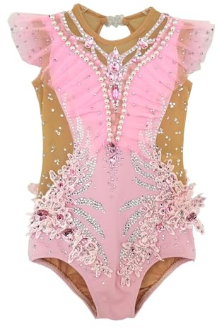 LIUHUO Justaucorps de gymnastique rythmique à la mode rose confortable pour le sport et les loisirs