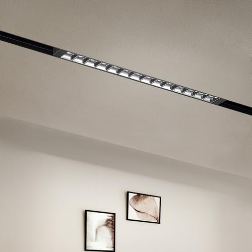 SCON XTB106-24SD 24V Magnetic LED Lamp Head for Recessed/Ceiling/Pendant Track Lighting System, Linear Spotlight Ceiling Wall Light (15W/3000K-Warm White/30°/Ra85/Support Dimming)