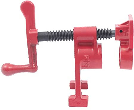 4 Set Rohrklemmen, 3/4 Zoll Rohr Schraubzwingen Rohrschraubzwinge Korpuszwinge,Holz Kleben Rohrschellen Set 4-Pack Heavy Duty Gusseisen Schnellspanner Stabschellen mit breiter Basis für die Holzbearbe