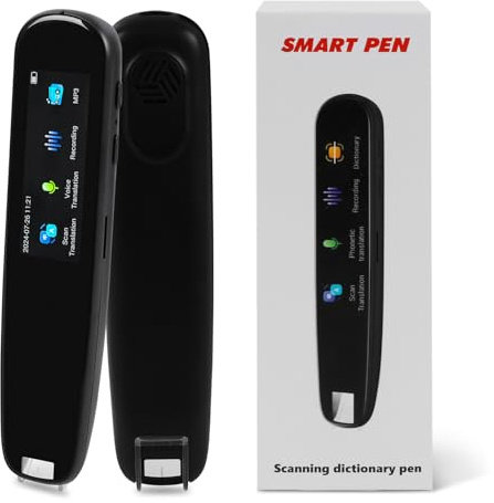 Scan Reader Pen, 112 Language Translator Device, Smart Digital Reading Pen for Dyslexia, Elderly, Kids, Students, Supports Voice, Scan, Text to Speech Reading Pen (Black)