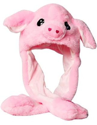 Aublinto Tier Ohr Hut Hasen Mütze Bewegliche Ohren Hasenohren Hut Bewegliche Ohren Mütze Tiermütze Ohren Bunny Hat Kaninchen Hut Niedlich Plüsch Tier Ohr Hut für Geburtstagsgeschenk Cosplay