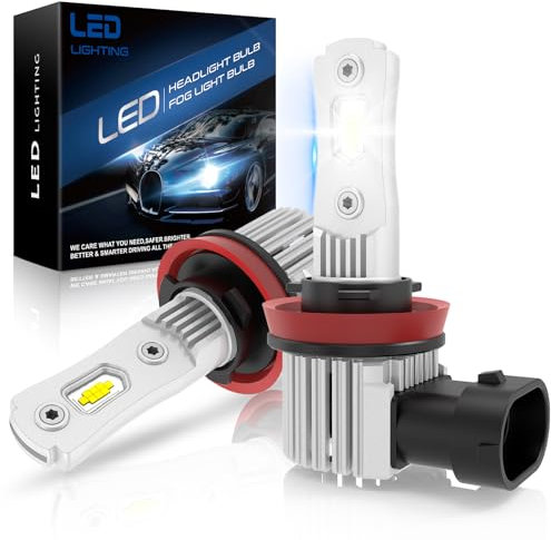 PPYYEMU LED-Leuchtmittel H11, 120 W, 30.000 lm, 700 % superhell, 6500 K kaltweiß, kein Adapter erforderlich, fehlerfrei, Mini-Größe 1:1, belüftet, H11, Plug & Play, 2 Leuchtmittel H11