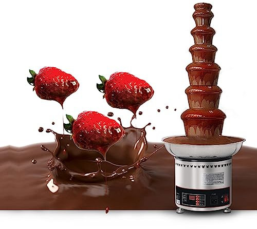 Macchina per fontana di fonduta di cioccolato, fontana di cioccolato commerciale in acciaio inossidabile a 4/5/6/7 livelli per ristorante di nozze per feste, 30℃~150℃ regolabile per attrezzatura per