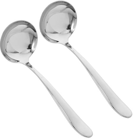 Gatuida 2pezzi Mestolo in Acciaio Resistente Da Piccolo Utensile Da Cucina Per Zuppa Salsa e Stufato Manico Lungo Cucchiaio Da Zuppa Multiuso