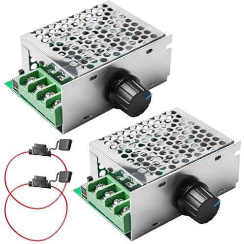 2 Stück Motordrehzahlregler 12V: PWM DC 7-80V 30A Motor Drehzahlregler 12V 24V 48V 60V 70V DC Motor Controller mit Drehknopf Spannungsregler 12v Elektronischer Spannungsregler Motor Gouverneur