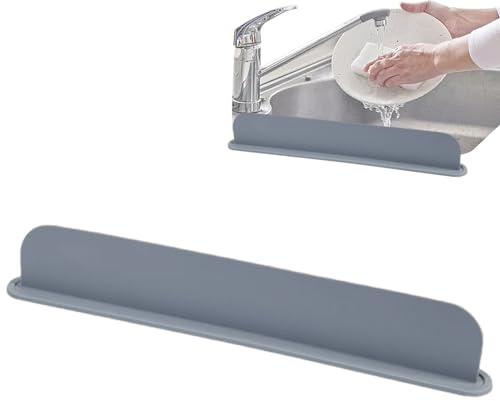 Water Splash Guard for Kitchen, Sink Edge Water Guard, 52cm Extra Long Silicone Sink Splash Guards, Reusable for Washing Dishes, Faucet, Bathroom and Kitchen Sink