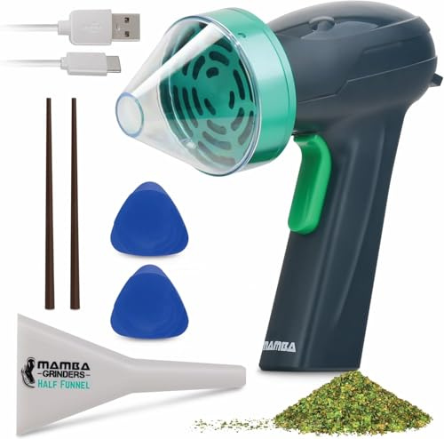 Mamba Monster Molinillo Eléctrico de Semillas, Especias USB-C, Verde | 3.5g, condimento, texturas de gruesa a fina, batería 2000 mAh, dientes de aluminio, 6 Nm, fácil de llenar