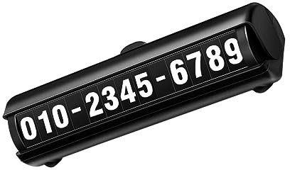 MAGICLULU Luminous Temporary Parking Plate with Phone Number Display Durable Abs Material Lightweight and Portable Car Stop Card for Temporary Parking and Vehicle Contact Black Design