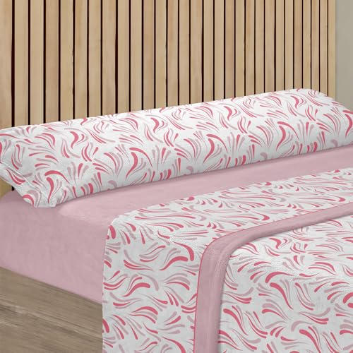HOME MERCURY- Juego de Sábanas Térmicas Invierno, Rosa (Cama 135) | Extra Suave y Ajustables, Juego Polar, Pirineo de 3 Piezas Incluye Bajera Ajustable, Encimera y Funda Almohada.