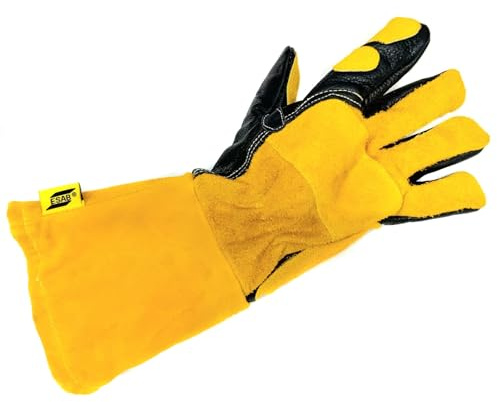 ESAB M3050 svetshandskar – värmebeständiga läderhandskar för MIG WIG MMA – hållbara med kevlar-sömmar, storlekar M/L/XL/XXL (M(8))