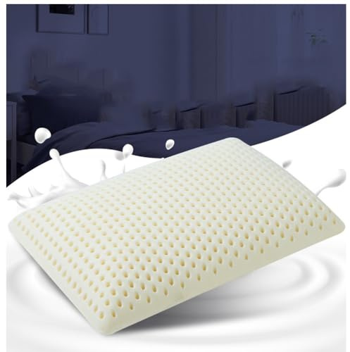 Latexkissen - Ergonomisches Kopfkissen 40X80 - Naturlatex Nackenkissen 40X60, Höhe 13 cm, Atmungsaktiv, Kissenbezug 40 X 60-100% Naturlatex