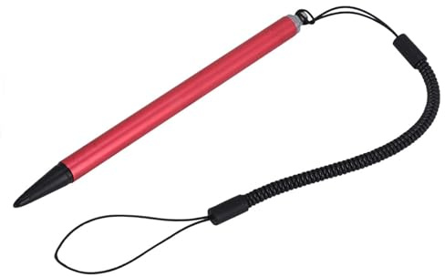 Sxhlseller Penna Stilo Touch Resistivo, Penna Touch Anti-smarrimento con Corda a Molla per Dispositivi Screen Resistivi Navigatori POS PDA, con Punta Rigida Protettiva (rosso)