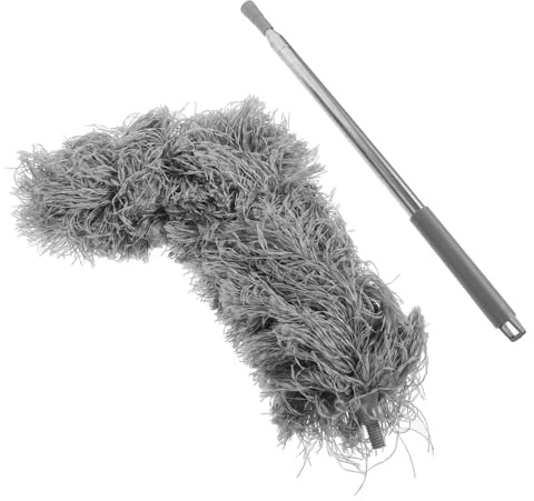 WESIEVYA Extendable Guttering Brush with Long Handle for Roof and Gutter Cleaning, Foldable Design with Smooth Surface Metal and Plastic Construction, for Removing Leaves and Debris