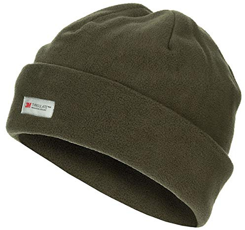 MFH Gorro de invierno de forro polar, talla única, color negro, azul, verde oliva cálido, verde oliva, M