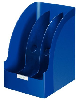 Leitz Stehsammler Jumbo A4, Mit Extragroßem Fassungsvermögen und austauschbarem Beschriftungsschild, Zur Aufbewahrung von A4 Dokumenten, Blau, Plus Serie, 52390035