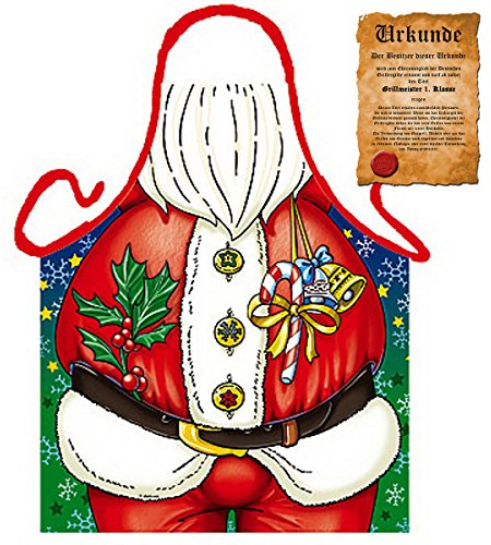 Sexy Grillschürze ! Top Scherzartikel für Weihnachten : Weihnachtsmann !! GRATIS Urkunde dabei !!