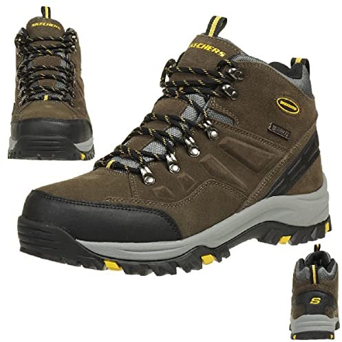 Skechers Men's Relment Pelmo High Rise Hiking Boots, Khaki Suede, 10 UK