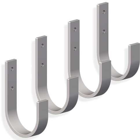 Gedotec Wandhalterung - Universal-Haken Stahl verzinkt | 6 Stück Leiterhaken gebogen 55 x 110 mm | Gerätehaken inkl. Befestigungsmaterial | Allzweckhaken aus Metall | Wandhaken zum Schrauben