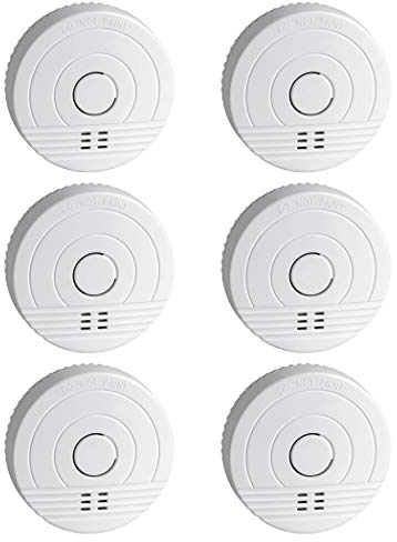 SEBSON 6X Detector de Humo, Batería de Larga Duración 5 Años, DIN EN 14604, Detectores fotoeléctricos de Humo GS536GC, Alarma de Incendios