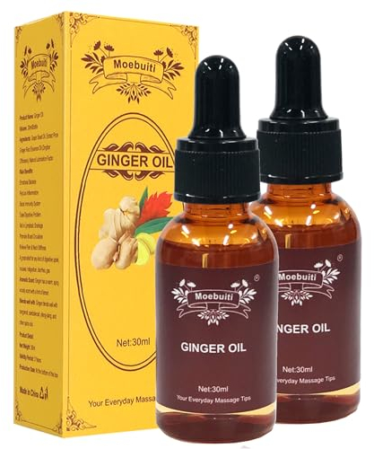 Massageöl, Lymphdrainage Ingweröl mit Ingwer ätherischem Öl und Traubenkernöl, Massageöl gegen Muskelkater, Massageöle für die Massage-Therapie