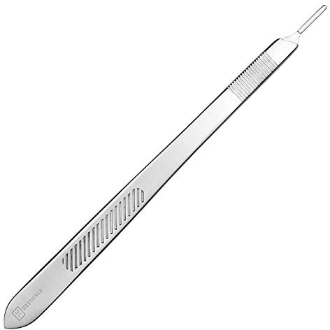 May Skalpellhalter 21 cm Figur 3 flacher Skalpellgriff Edelstahl | Extra langer Skalpellhalter (21 cm) der Figur 3 aus robustem Edelstahl für präzise Bastelarbeiten
