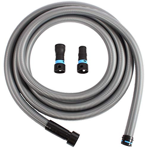 Cen-Tec Systems Quick Click Hose for Home and Shop Vacuums with Two Piece Power Tool Adaptor Set for Dust Extraction (6m)