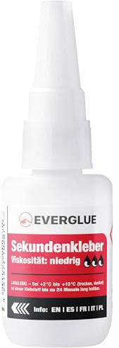EVERGLUE superlim tunnflytande för exakt limning och snabba reparationer – extra starkt snabbtorkande och flytande utan att droppa superlim låg viskositet 20 g lång hållbarhet