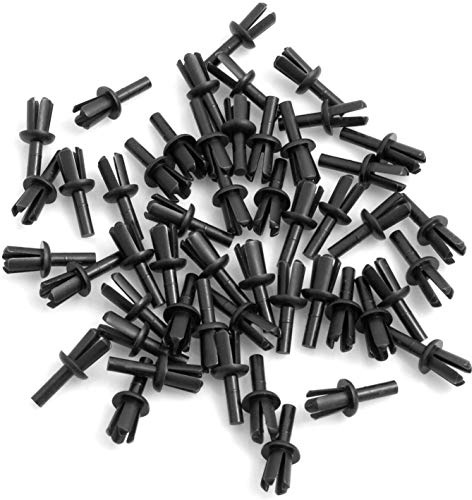 Design61 Spreiznieten Befestigung Clip 50 Stück in Schwarz 3 mm Loch