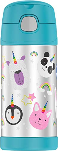 THERMOS 12 Ounce Funtainer Kids Straw Bottle, Magical Unicorn