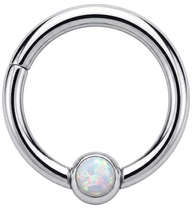 L?Nette Set Opalstein 16 Gauge 316L Chirurgenstahl Klappsegment Nasenring Septum Piercing Schmuck