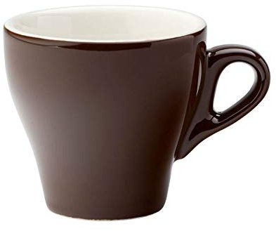 Utopia Barista Tulip Brown Cup 6.25oz / 180ml - Case of 12 - Porcelain Coffee Cups