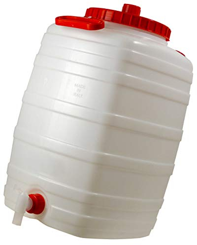 Fischer Mostfass/Getränkefass mit Hahn, rechteckig, ungefärbt lebensmittelecht (Getränkefass 50L)