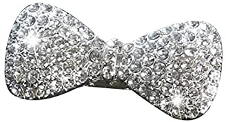 Auto Klimaanlage Air Outlet Clip Bling Bling Bowknot Auto Luftauslass dekorative Clip Auto Zubehör Innenraum Glitzer Auto Dekoration Innenraum Frauen Mädchen Car Klimaanlage Dekorative Artikel,Weiß
