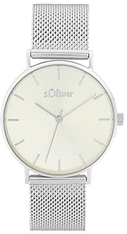 s.Oliver Armbanduhr Damen Quarzuhr Analog, mit Edelstahl Armband, 3 bar Wasserdicht, Kommt in Uhren Geschenk Box