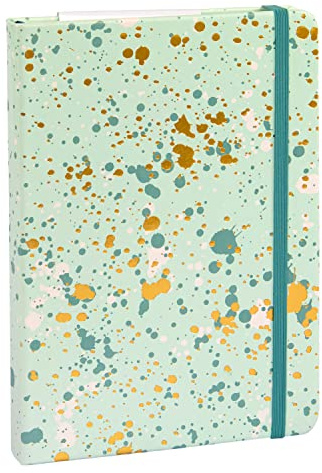 Idena 12251 - Notizbuch Sparkle Mint, kariert, 14 x 20 cm, 192 Seiten, 100 g/m², mit Froschtasche, Leseband und Gummiverschluss, 1 Stück